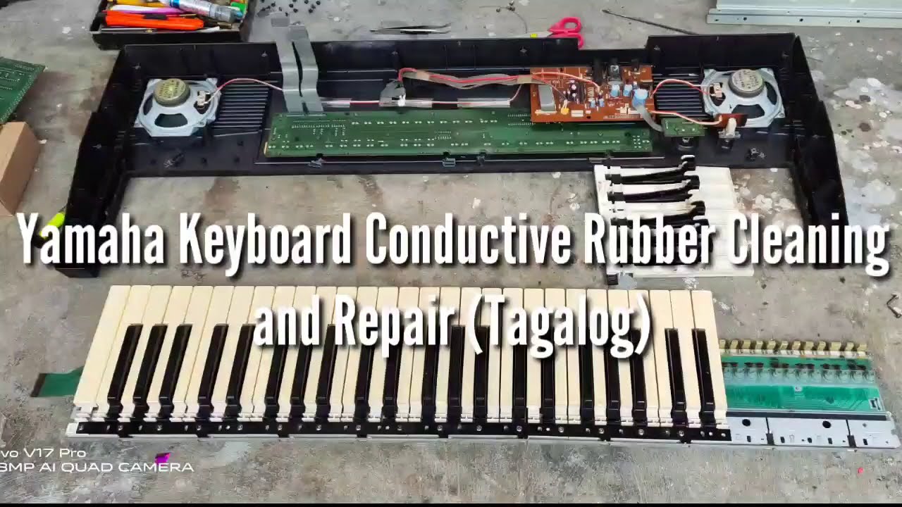 YAMAHA Keyboard Conductive Rubber Cleaning and Repair (Tagalog)