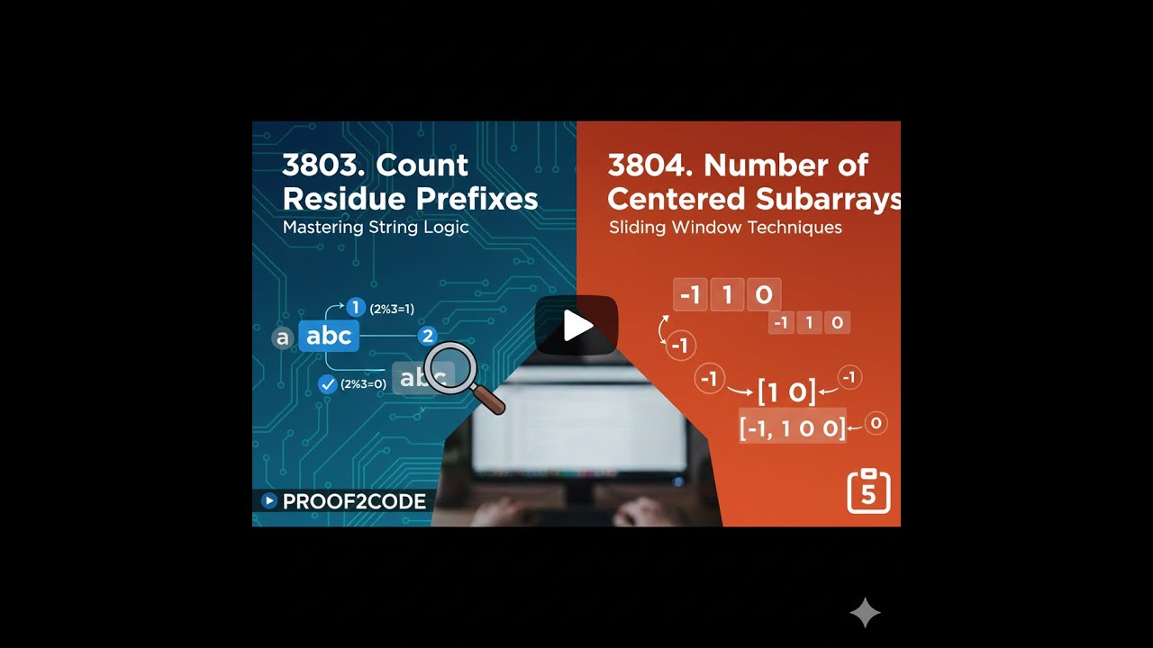 LeetCode 3803 & 3804 Explained | Count Residue Prefixes & Centered Subarrays | Easy Solutions