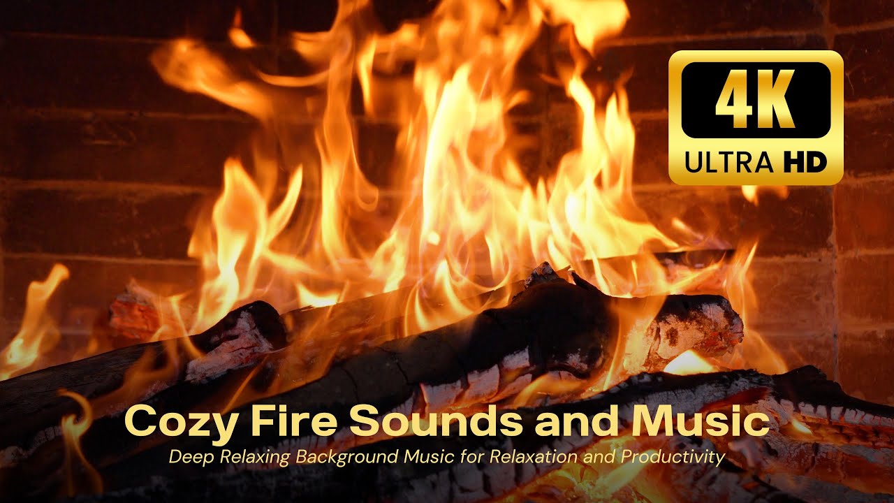 🔥 Winter Fireplace Chill Jazz 4K (12 HOURS) ❄️ Crackling Fire Sounds for Total Calm