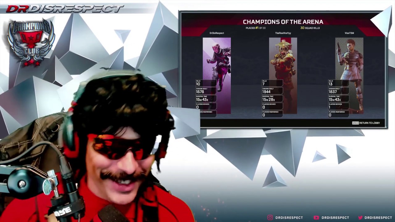 DrDisrespects' Sqaud gets 30 kills in one round ✪ APEX LEGENDS MOMENTS #012