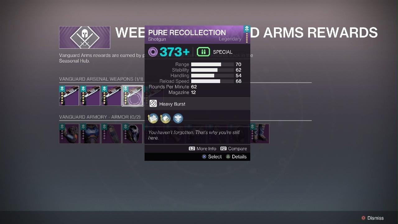 Destiny 2 Weekly Vanguard Rewards