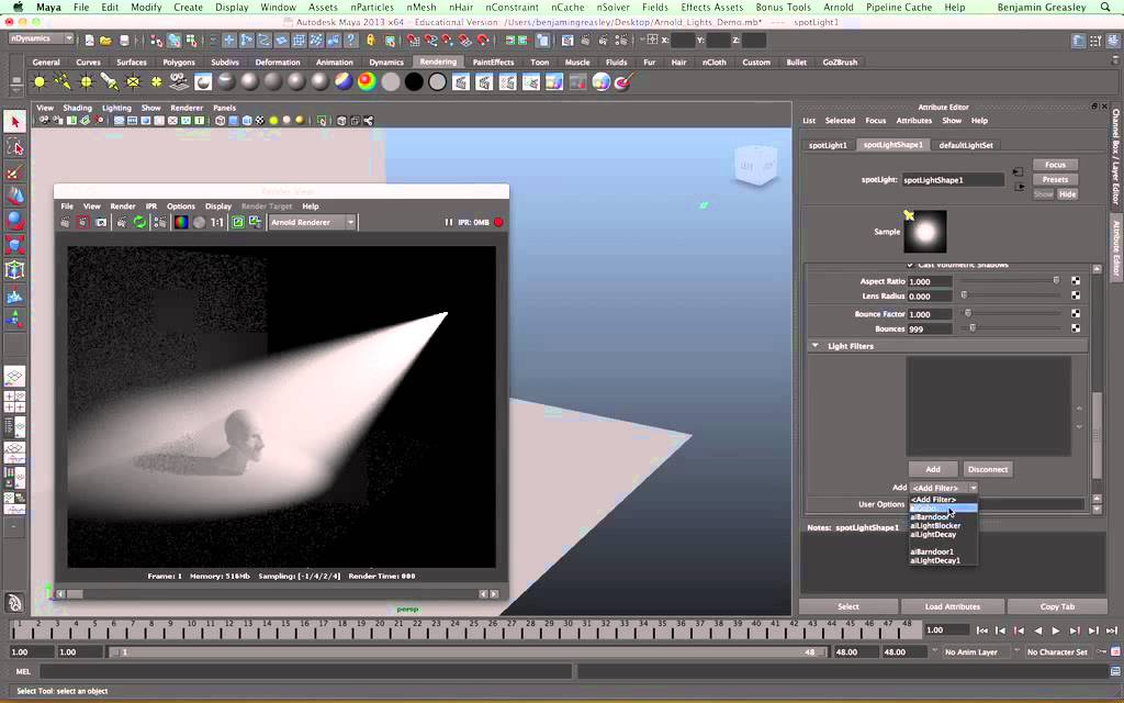 Arnold for Maya Tutorial - Lights
