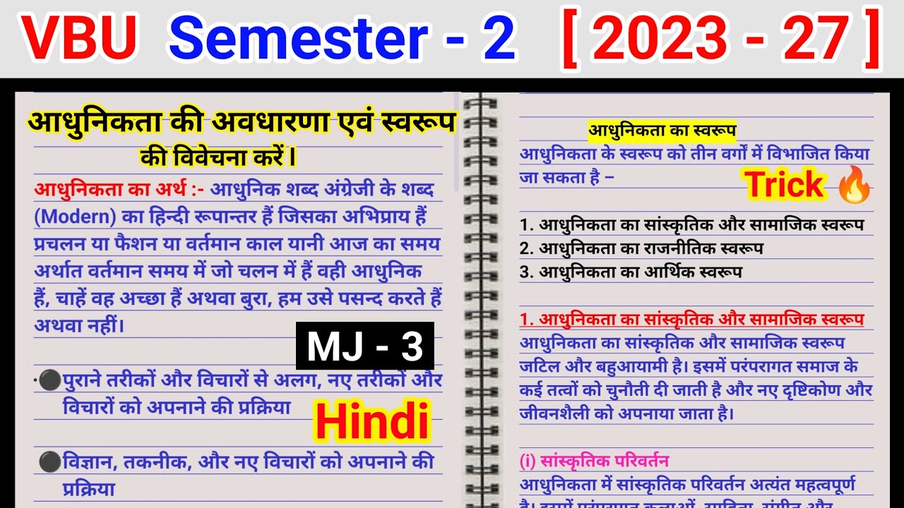 Discuss the concept and nature of modernity mj 3 hindi bc