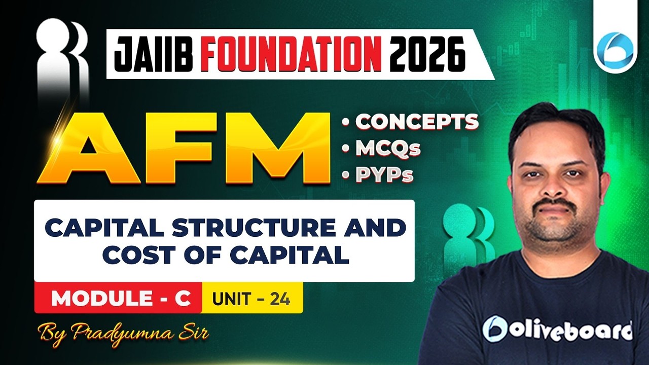 JAIIB AFM Module - C Unit UNIT - 24 | Capital Structure and Cost of Capital | JAIIB Foundation 2026