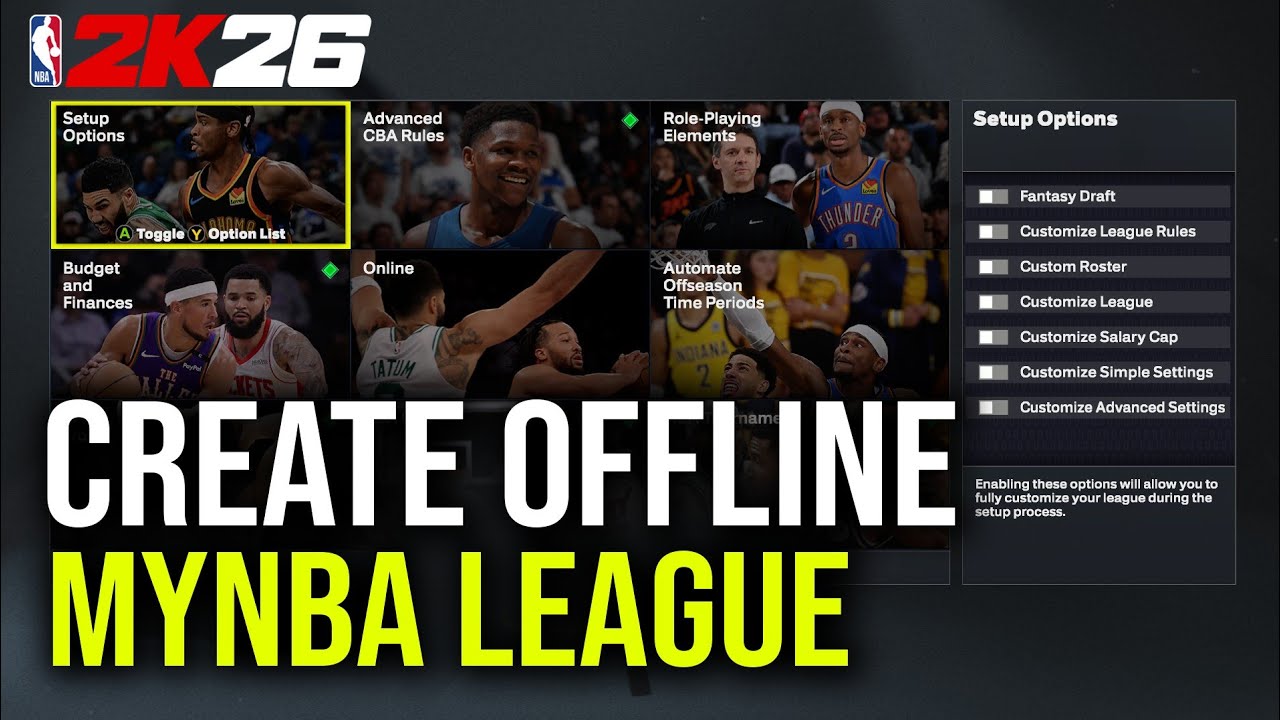 NBA 2K26: How to Create Offline MyNBA League Tutorial (PS5 & Xbox Series X/S)