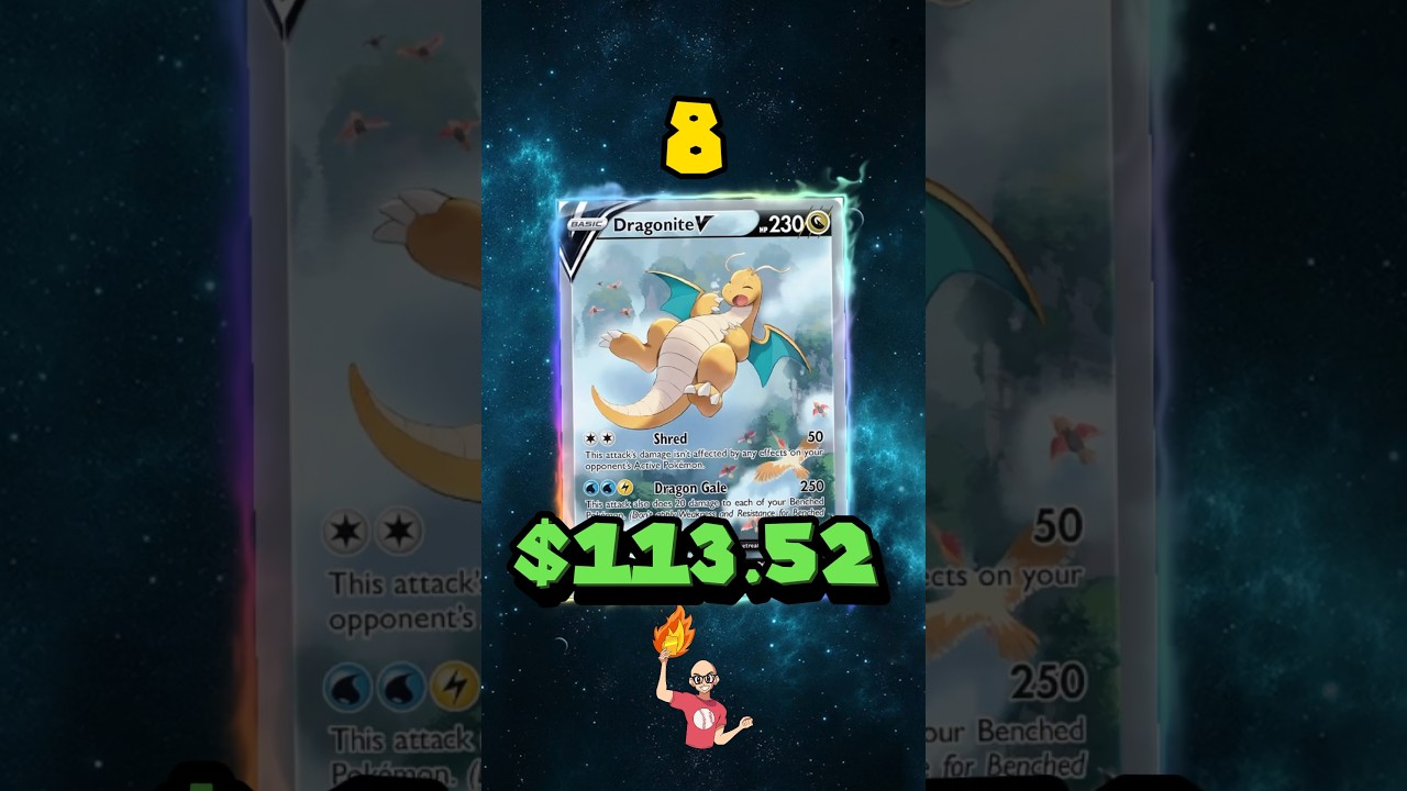 Top 50 EXPENSIVE Pokemon DRAGONITE cards 🐉 #shorts #top50 #dragonite