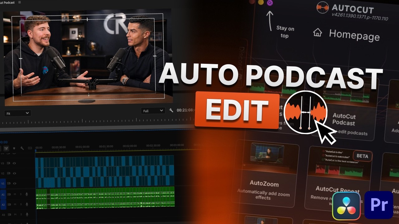 Как автоматически монтировать мультикамерные подкасты в Premiere Pro (AutoCut 2026)