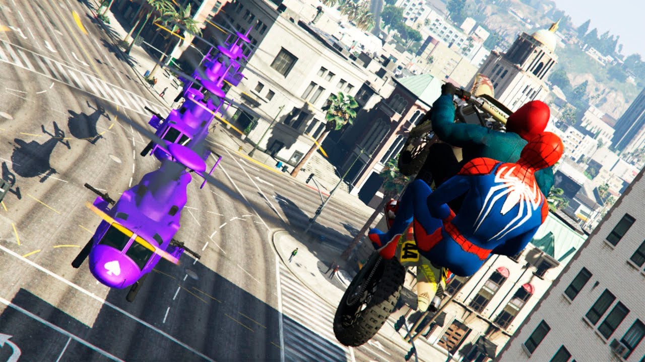 GTA 5 Impressive Ragdolls #16 (Spiderman Miles Morales - (Helicopter Crashes) Euphoria Mod