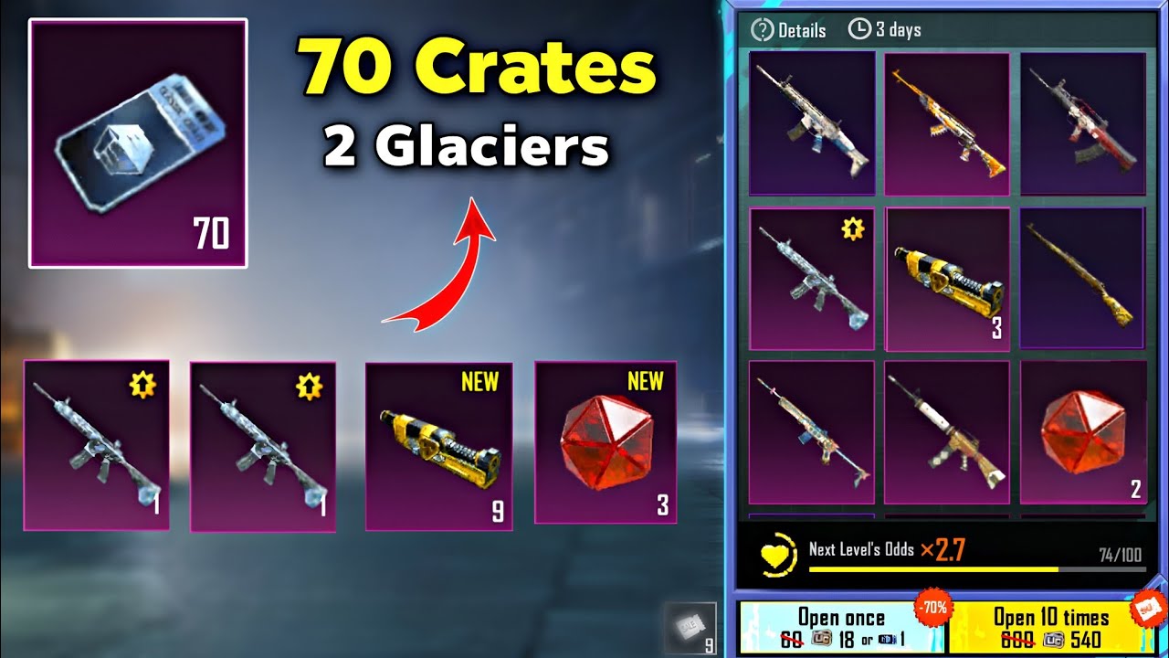 70 Classic Crates | 2 M416 Glacier | Unbelievable 😱