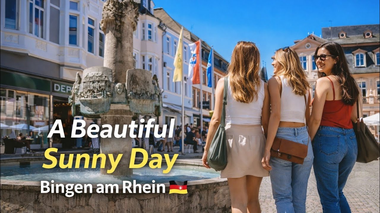 Bingen am Rhein Walking Tour (Natural Sounds, No Music) | Amazing World City Walks 
