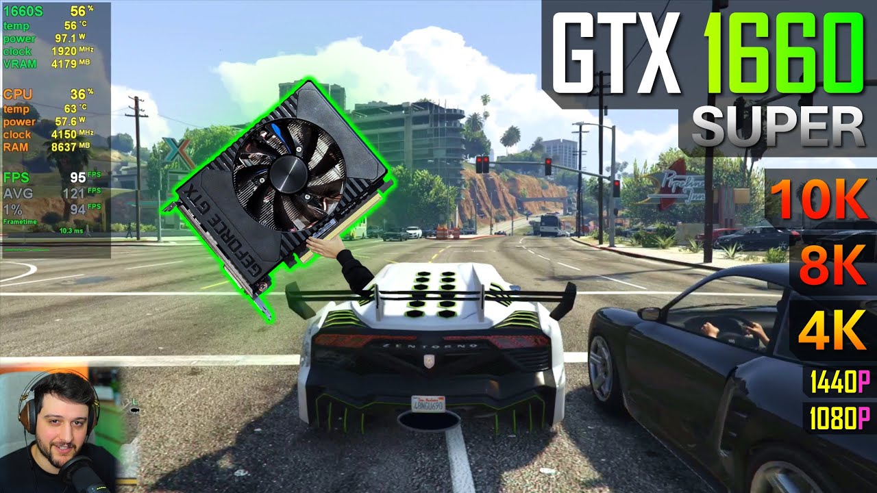 GTX 1660 Super в GTA 5 — 1080p, 1440p, 4K, 8K и 10K!!