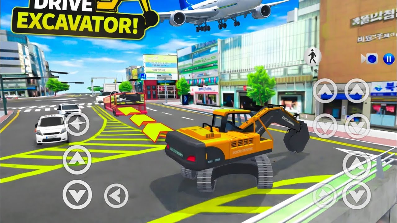 New yellow Excavator simulator😱🚜 || 3d driving class Android game play 💥 || #cargames #3ddrivingclas
