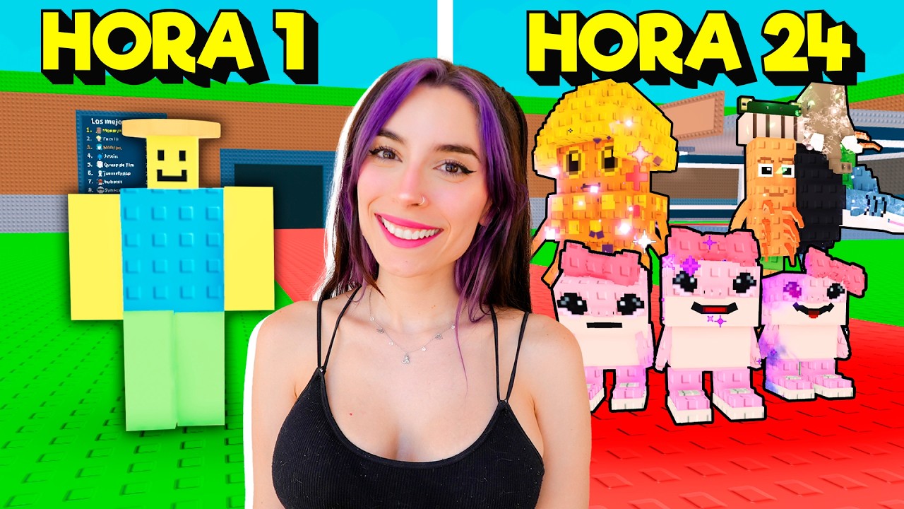 Pasé 24 HORAS Jugando STEAL A BRAINROT en Roblox 😱