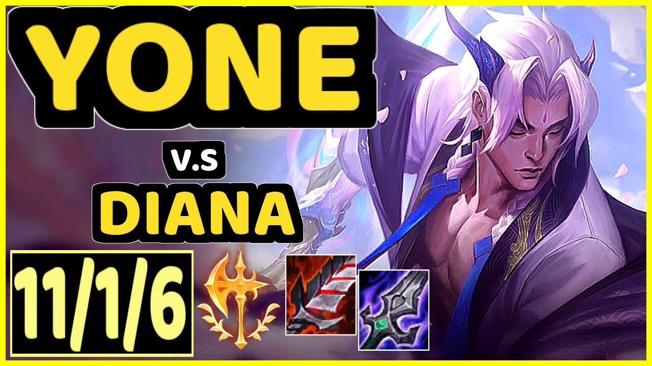 ELWIND (YONE) vs DIANA - 11/1/6 KDA MID GAMEPLAY - EUW Ranked PLATINUM