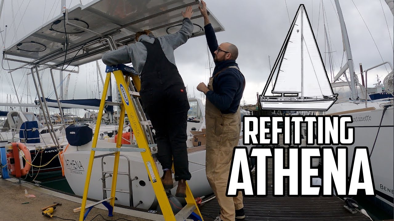 Sail Life - 1600W of solar☀ on a 38 ft sailboat  & re-stepping the mast⛵