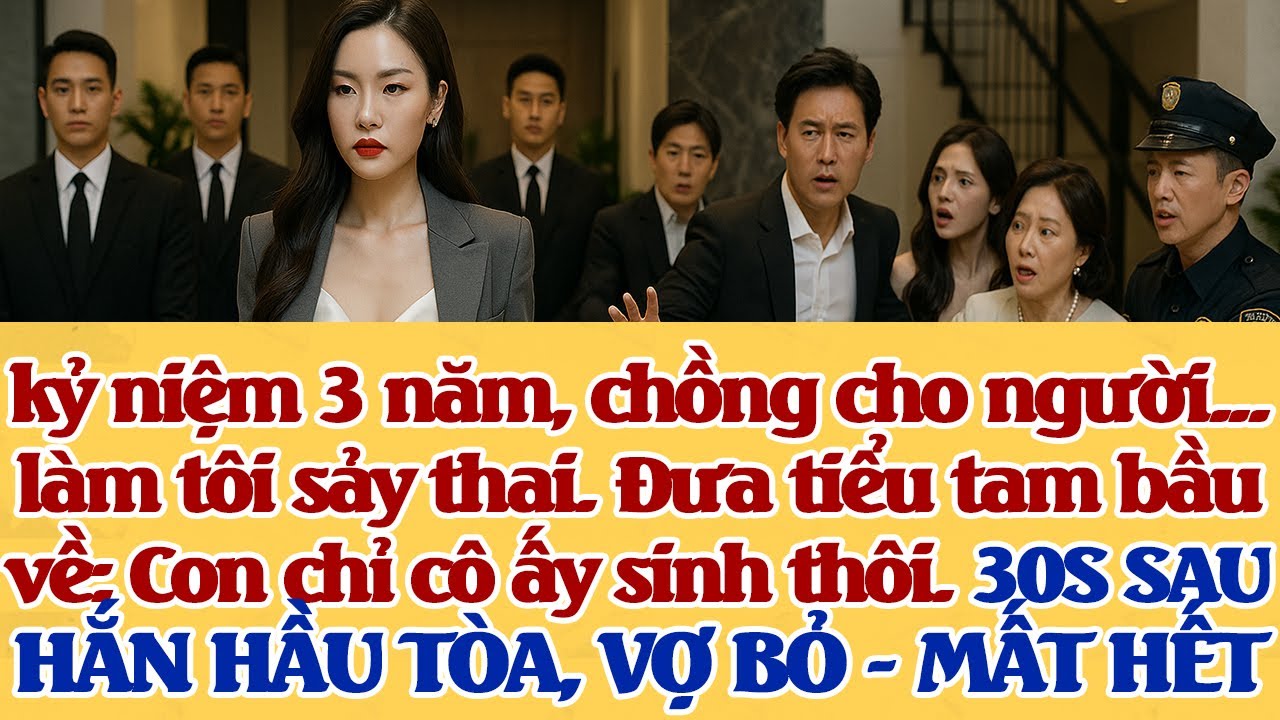 Kỷ niệm 3 năm, chồng đưa tiểu tam bầu về: EM PHÁ THAI ĐI, ĐỂ CÔ ẤY ĐẺ THÔI. HẦU TÒA, VỢ BỎ - MẤT HẾT
