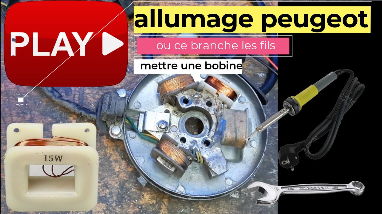 branchement ,repérage et changement bobine sur allumage 103 électronique