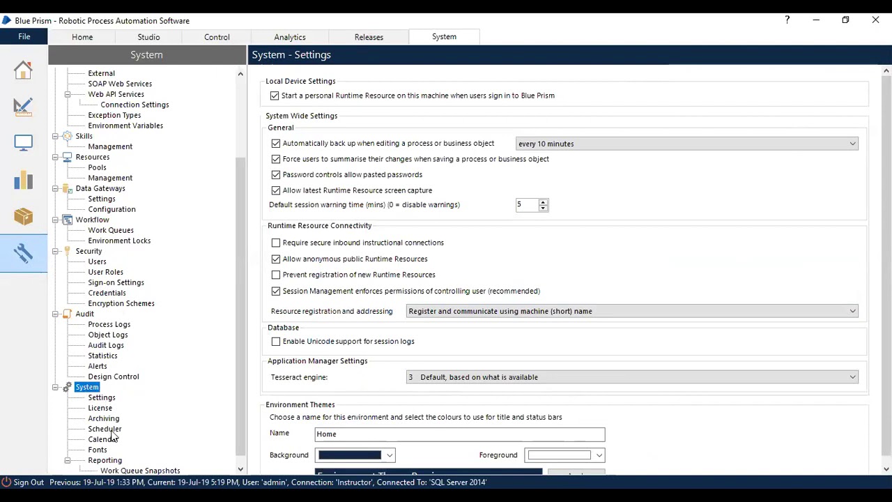 Blue Prism - Configure Scheduler