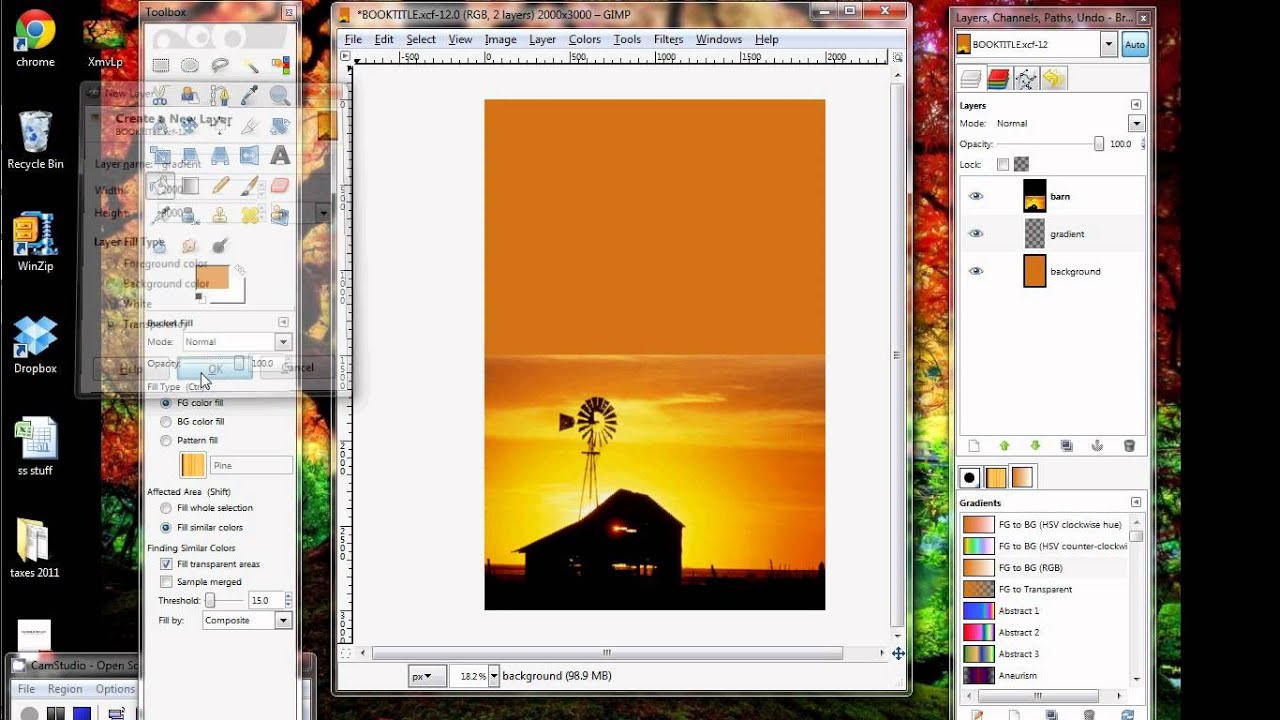 GIMP Tutorial_Making an eBook Cover 2-Background and Gradient.avi