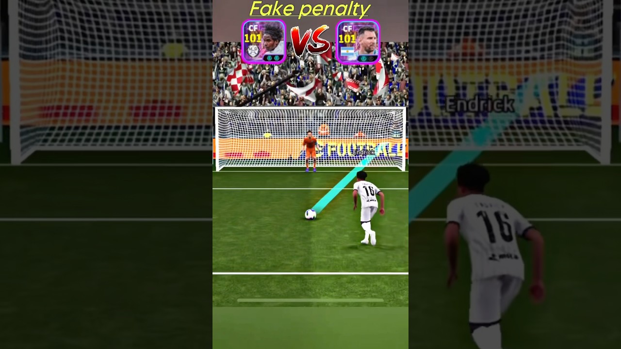 Endrick vs Messi Fake penalty challenge 🫀🔥😎#efootball #pesreview #pesofficial