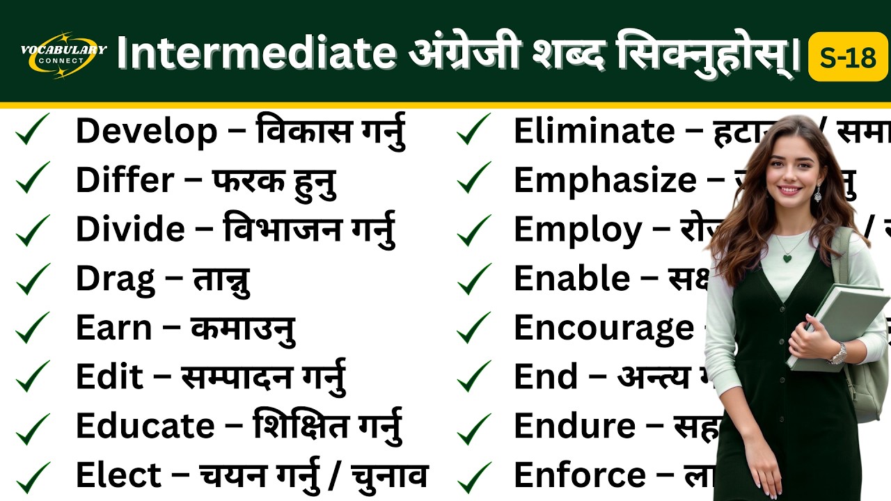 Intermediate अंग्रेजी शब्द सिक्नुहोस् | Learn English Vocabulary with Nepali Meaning | Series-18