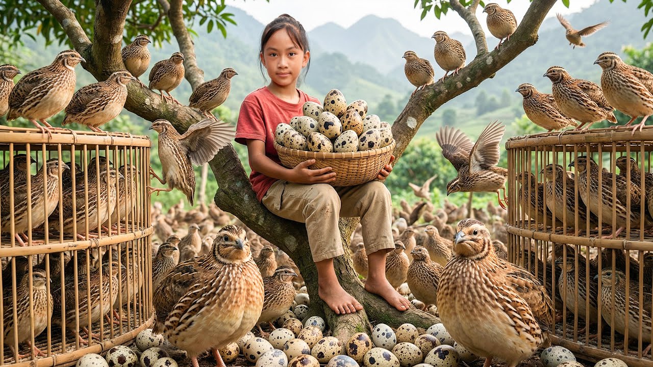 Amazing:  Harvesting 1000+ Wild Quail – How to Build a Quail Farm | Farm Life