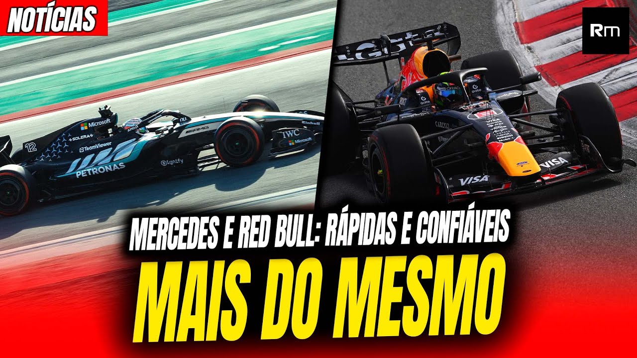 RED BULL E MERCEDES SEM PROBLEMAS ATÉ MOMENTO NOS TESTES DE PRÉ TEMPORADA EM BARCELONA #f1