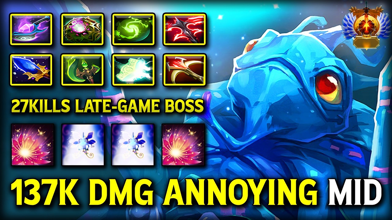 WTF 137K DAMAGE ANNOYING MID Puck | 27Kills With Physical Build 100% Late Game Raid Boss DotA 2