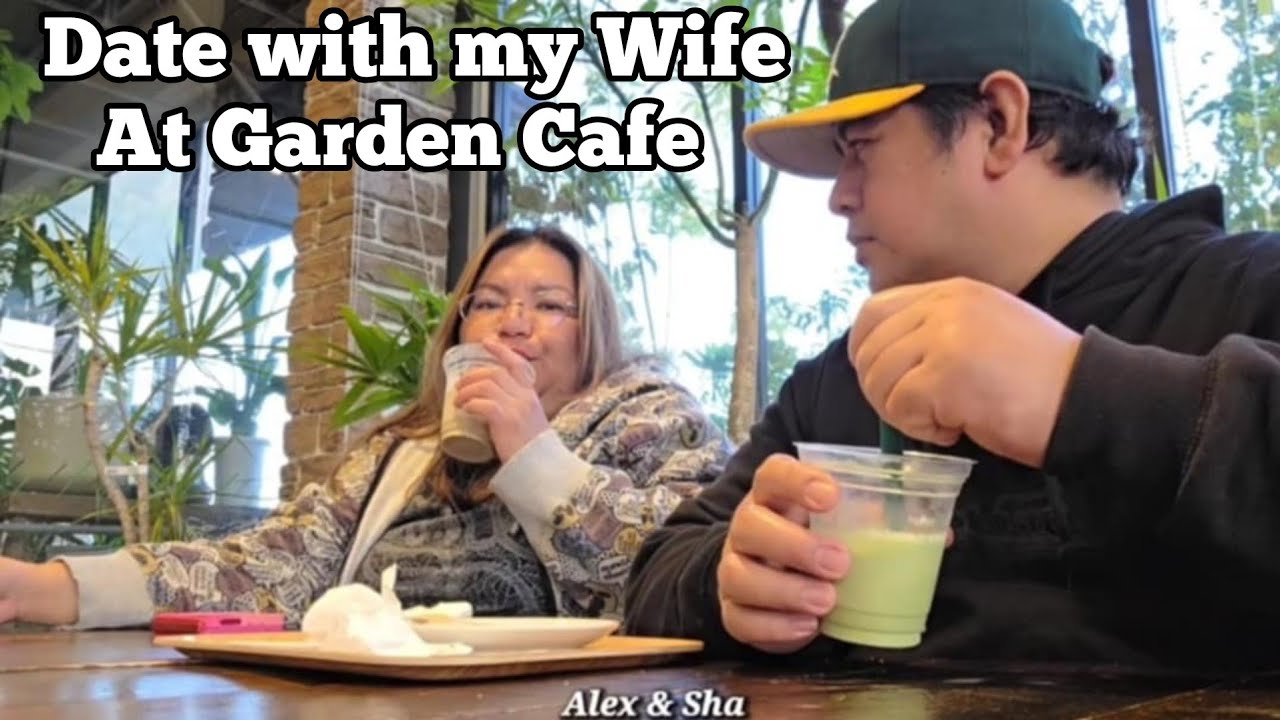 MERIENDA MUKBANG AT CAFE GARDEN | MATCHA LATTE cafe lattè, HOTDOG SANDWICH, CAFE VLOG 