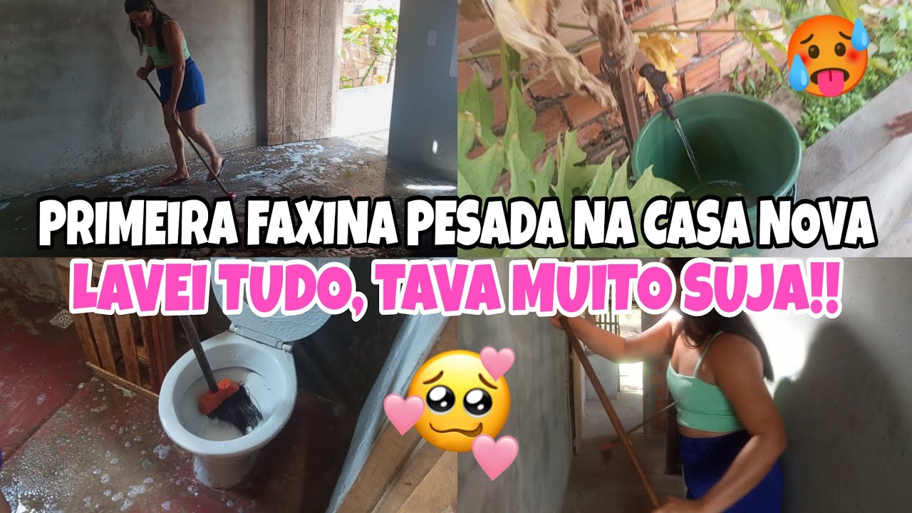 PRIMEIRA FAXINA PESADA NA CASA NOVA 😰LAVEI TUDO, TAVA SEM ÁGUA NA CASA 🥵🏠