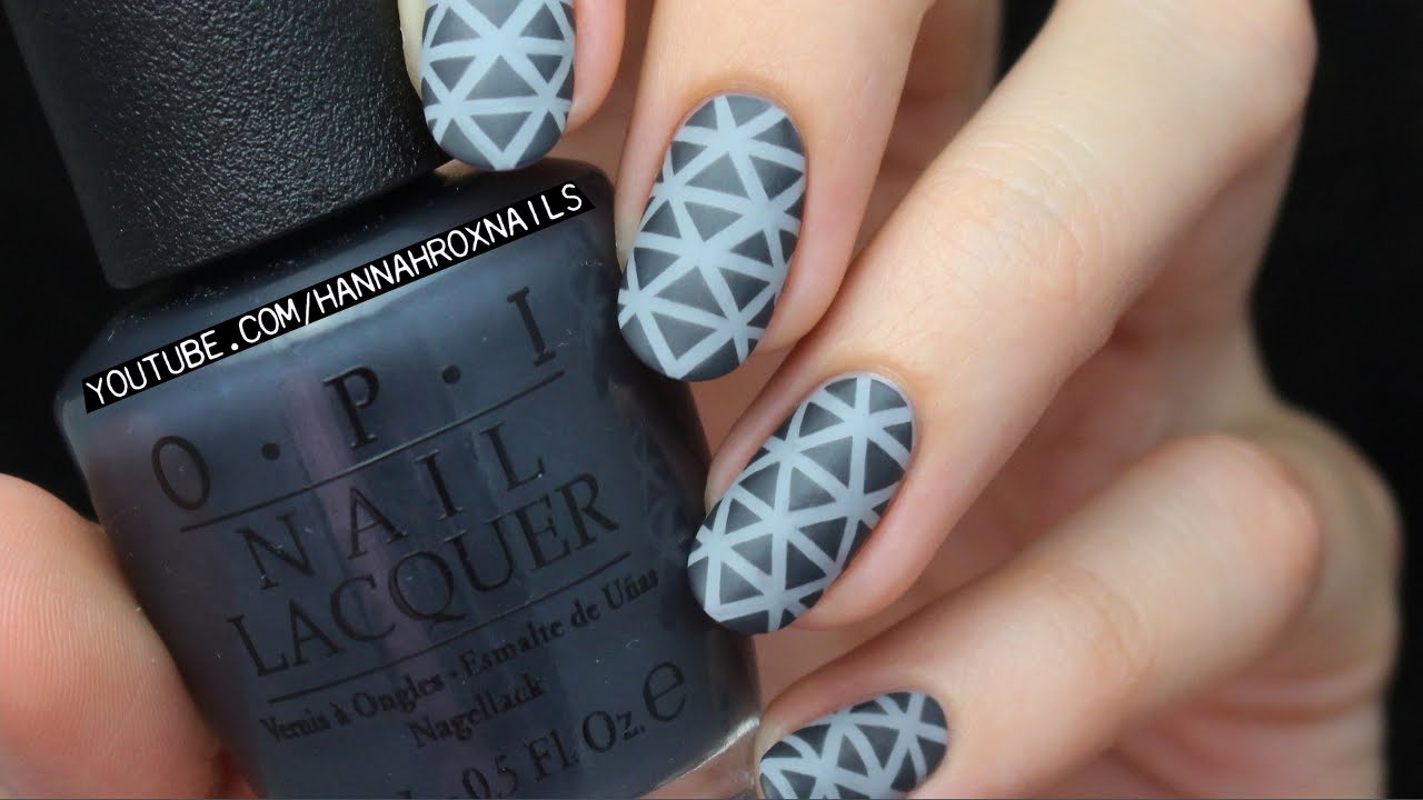 Triangle Print Nails + OPI Fifty Shades of Grey Collection!