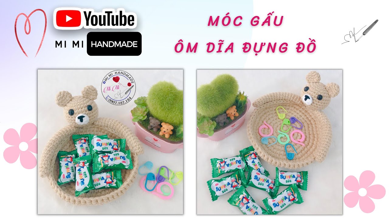 Móc Gấu Ôm Dĩa Đựng Đồ 🐻 Trang Trí Thật Là Cưng | Cute Bear Dish Decor | Mimi Handmade