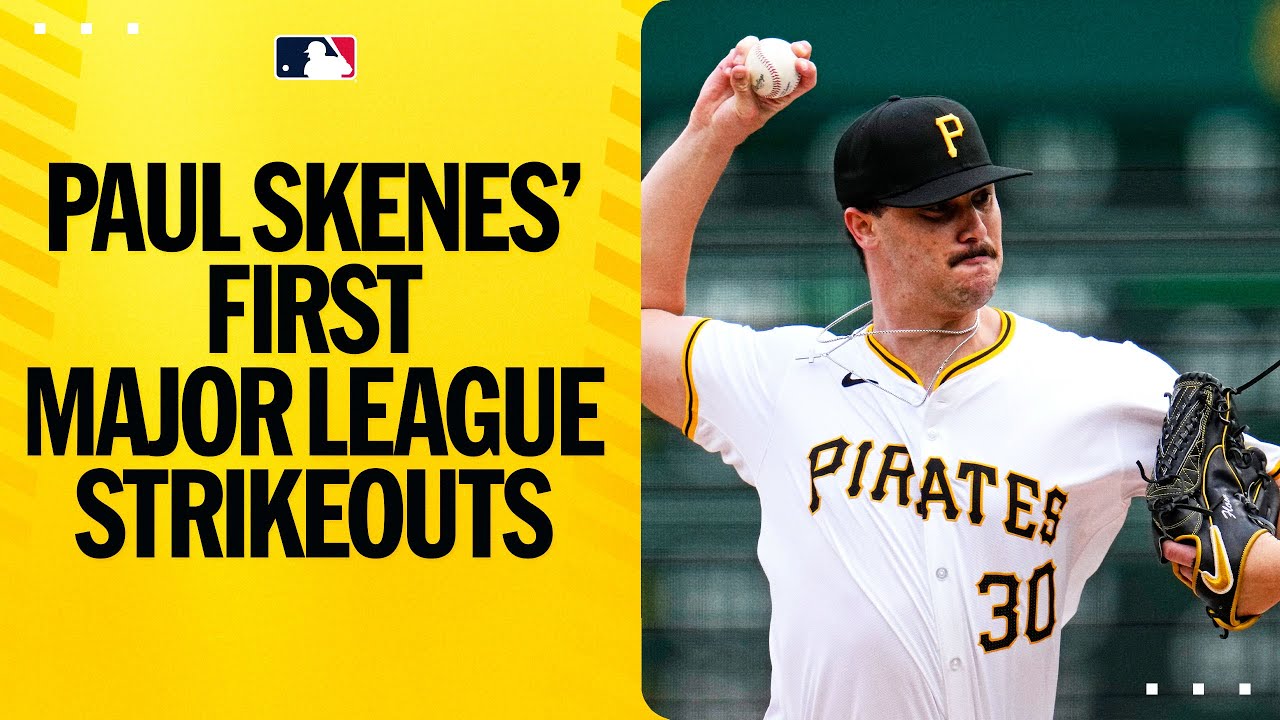 Paul Skenes’ Major League debut and first two strikeouts with the Pirates! (Full half-inning)