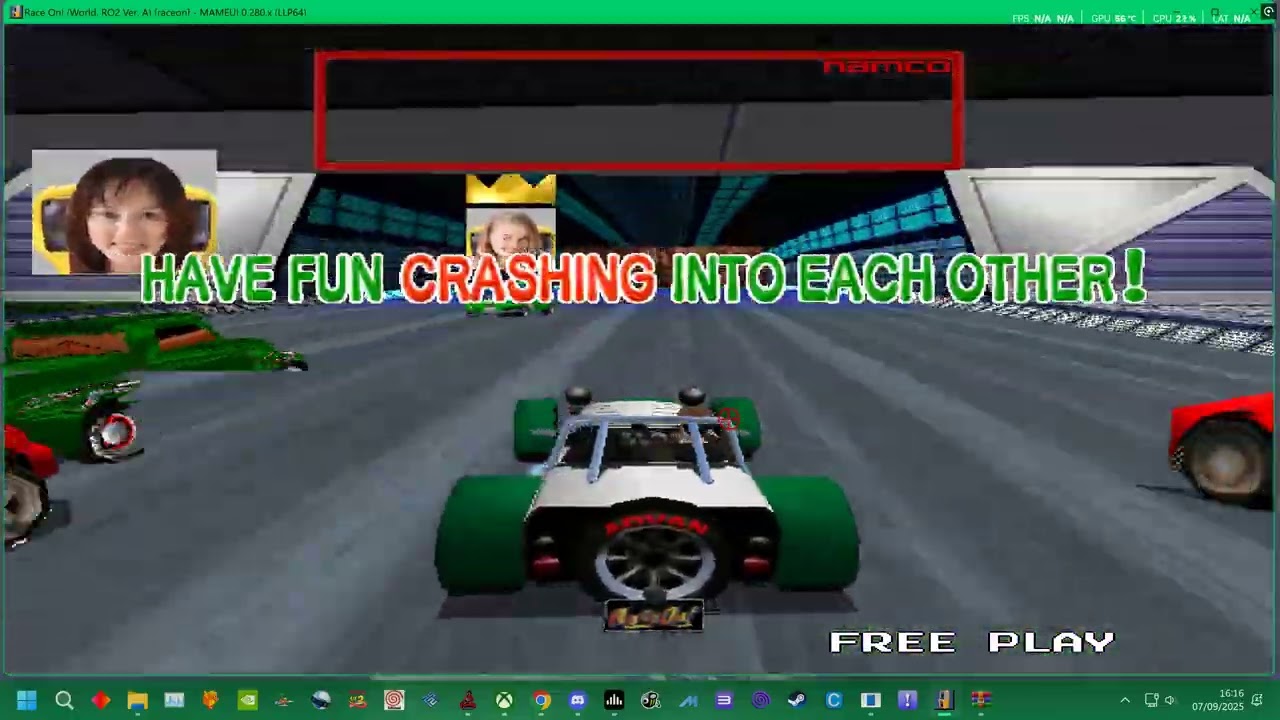 MAME 282 WIP - NAMCO SYSTEM 23 = RACE ON / RIDGE RACER - 4K ATTRACT MODE + 1 RACE DEV MODE TEST -