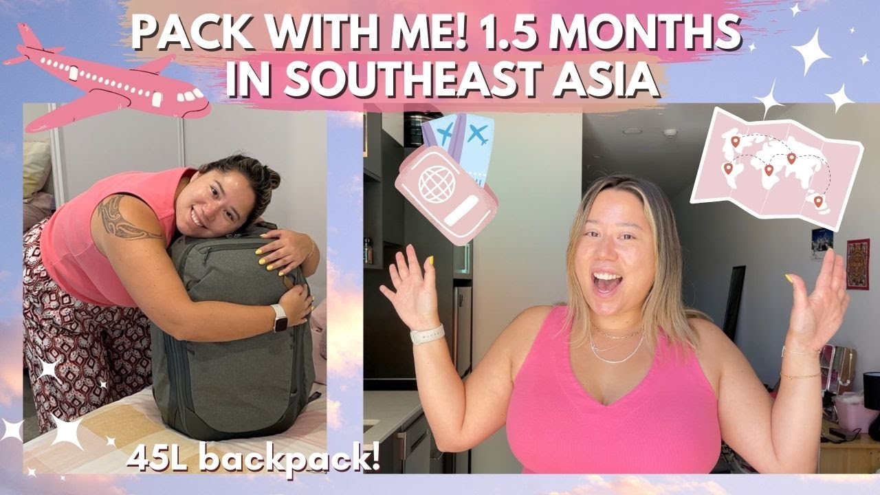 Pack my backpack with me! 1.5 months in Southeast Asia with a 45L backpack 🎒✈️