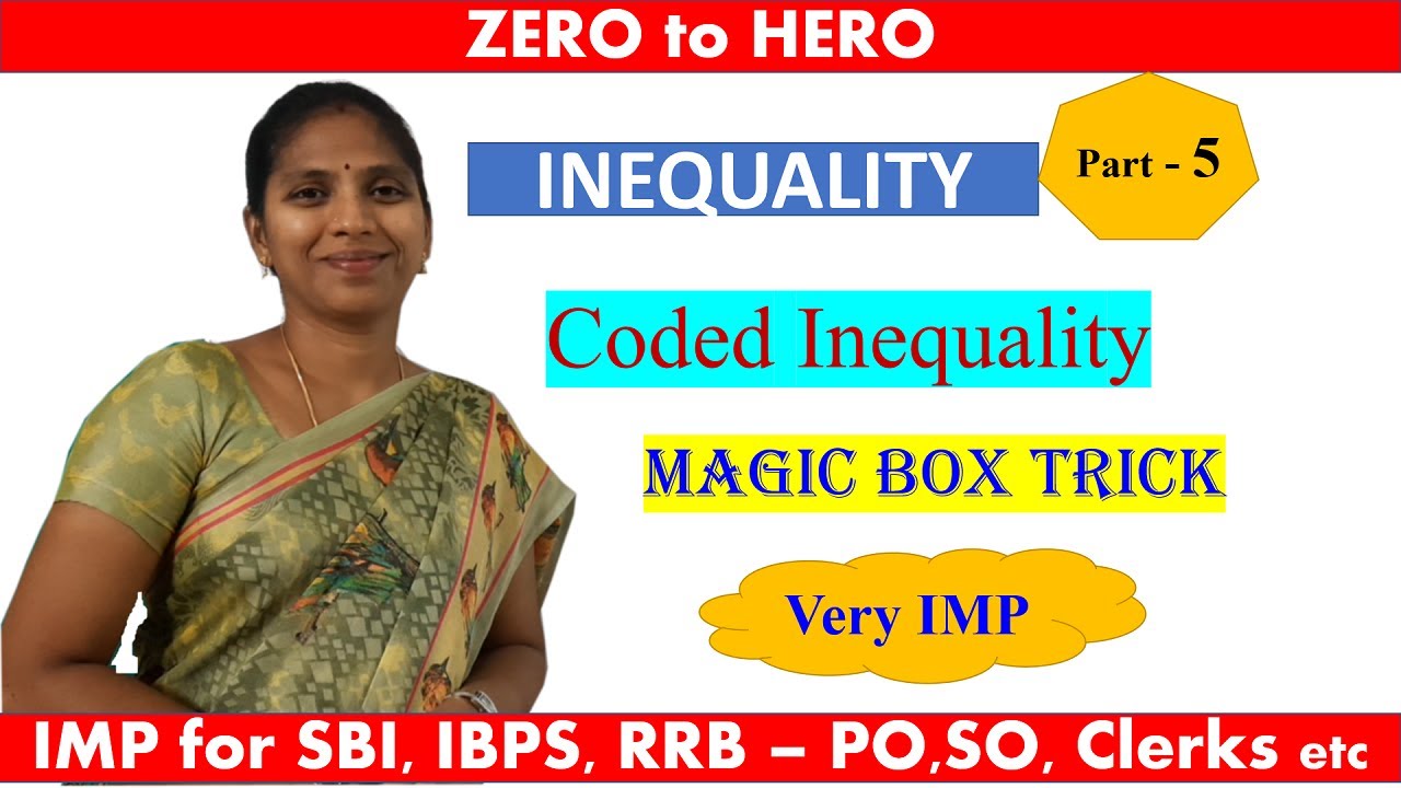Inequality-5| Coded Inequality concept |Magic Box Trick | IMP for SBI, IBPS, RRB - PO, SO etc.,