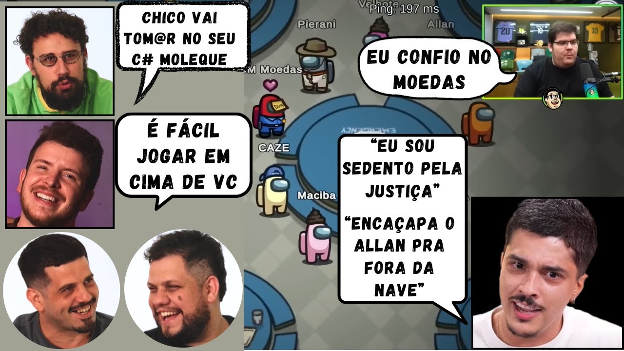 Chico Moedas CAUSOU na live do Casimiro jogando AMONG US com Aqueles caras.