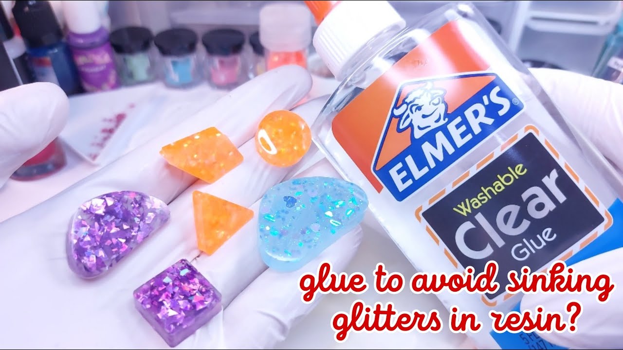 Part 2 sinking glitters in resin glue remedy---effective or not? •  Epoxy resin art • resin crafts