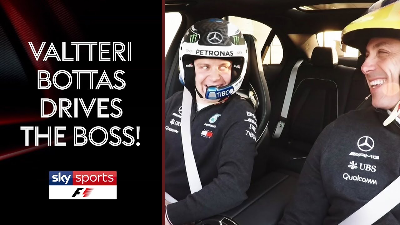 Valtteri Bottas takes Mercedes boss Toto Wolff for a drive 🏎️💨