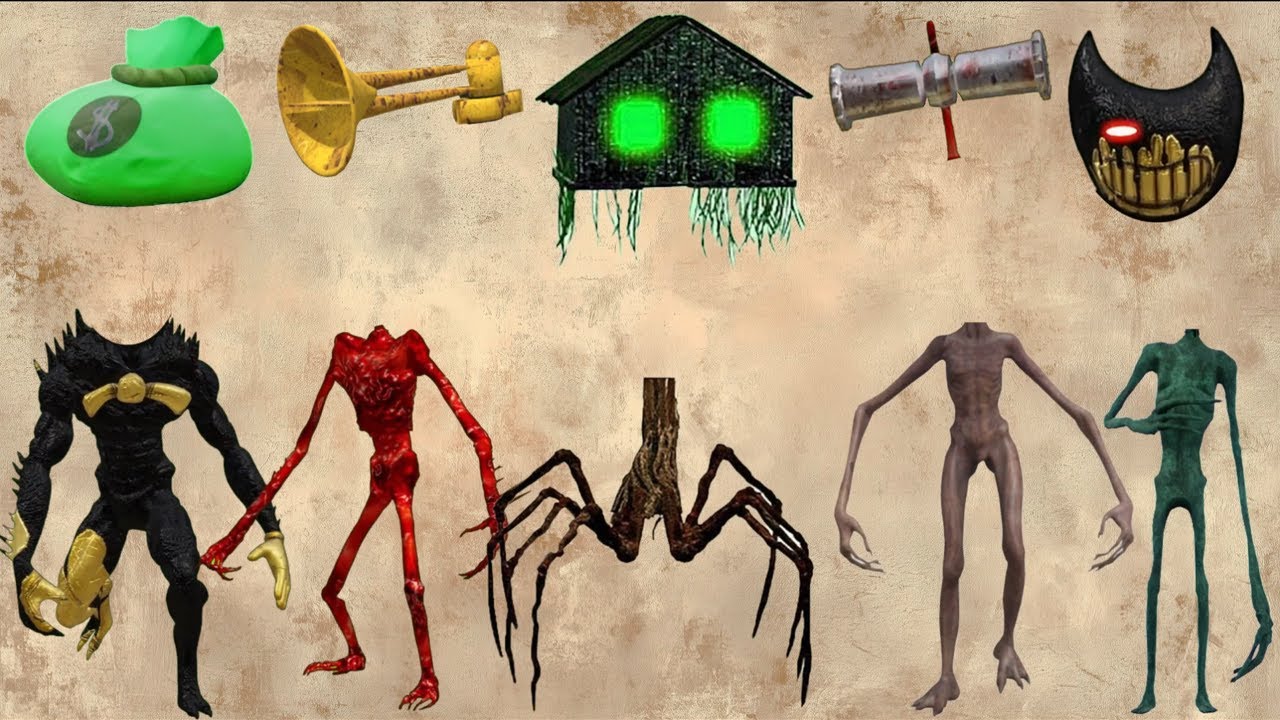 WRONG HEADS SIREN HEAD CAR, GREEN HOUSE HEAD, SIREN HEAD ACA HURICANE, SIREN HEAD THUNDERBOLT