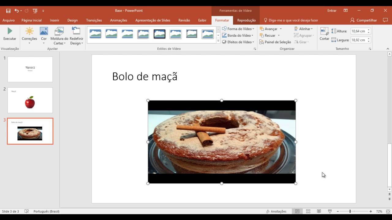 Criando slide com v&iacute;deo Youtube