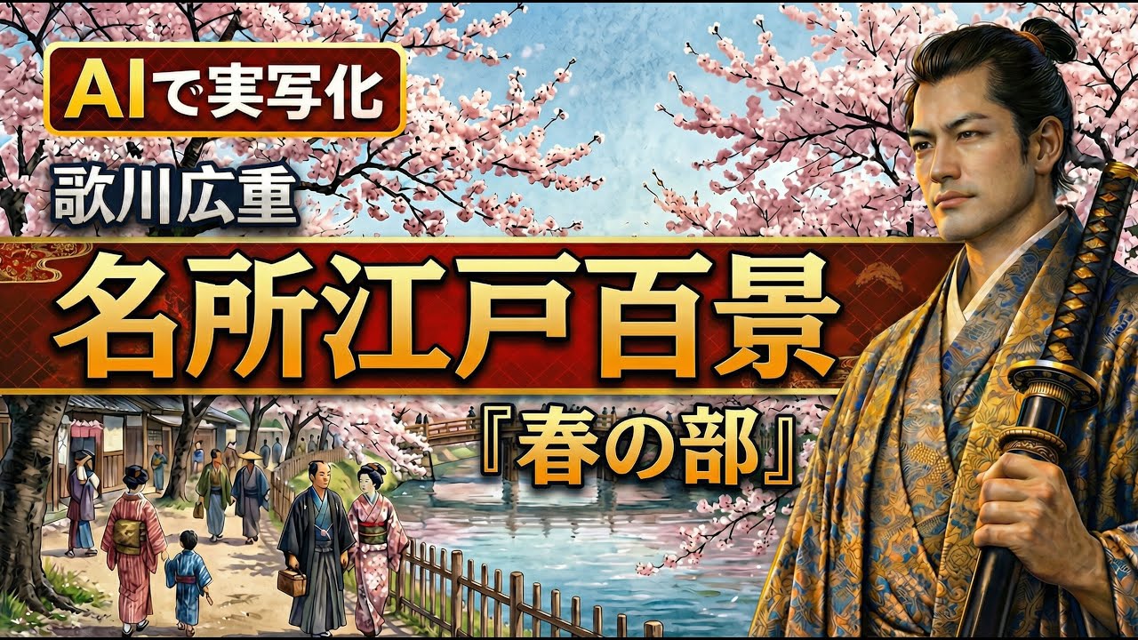 【AIで実写化】歌川広重「名所江戸百景」春の部