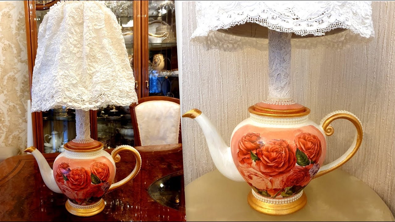 DIY - Lamp Made out of Old Kettle and plastic basket