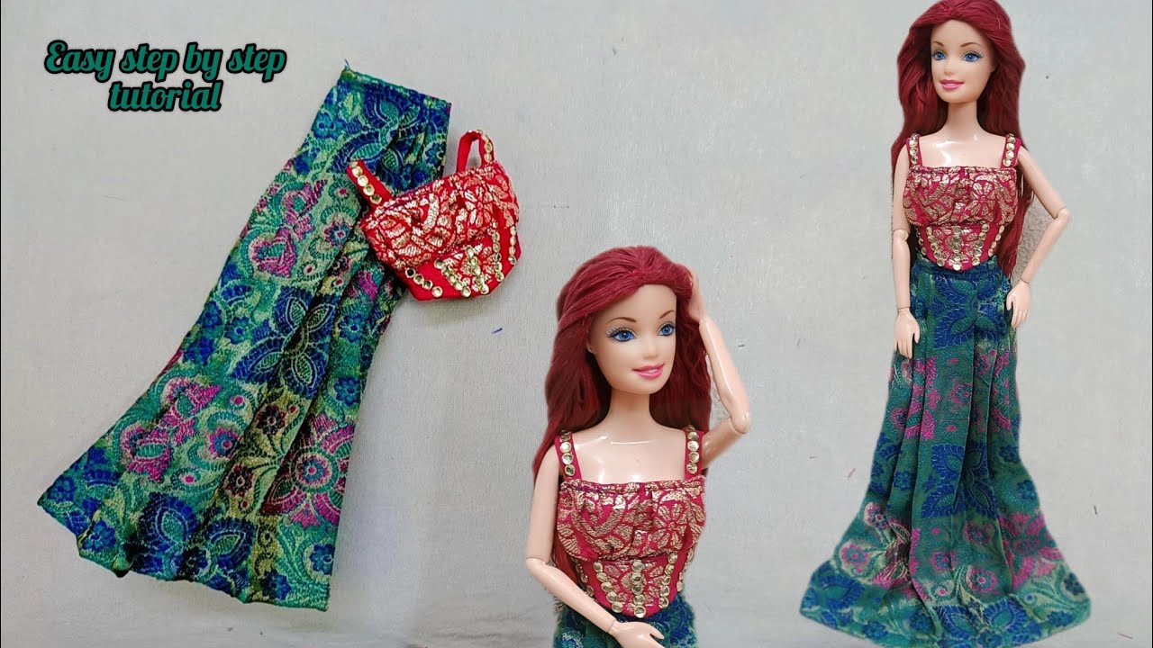 princess 2 piece traditional dress| doll dress making tutorial | diy fashion| @minidesigns691
