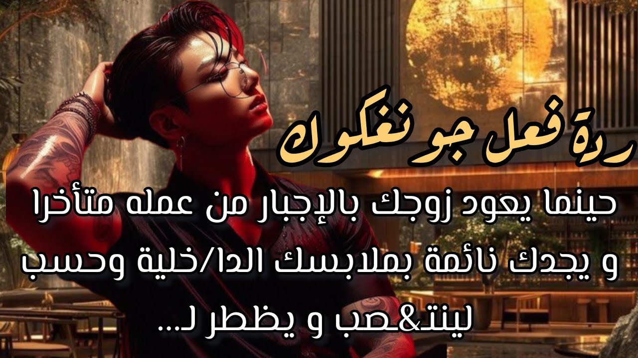 ردة فعل جونغكوك إذا عاد من عمله متأخرا ووجدك نائمة بملابسك الداخلية وحسب لينتـ&ـصب وهو زوجك بالإجبار