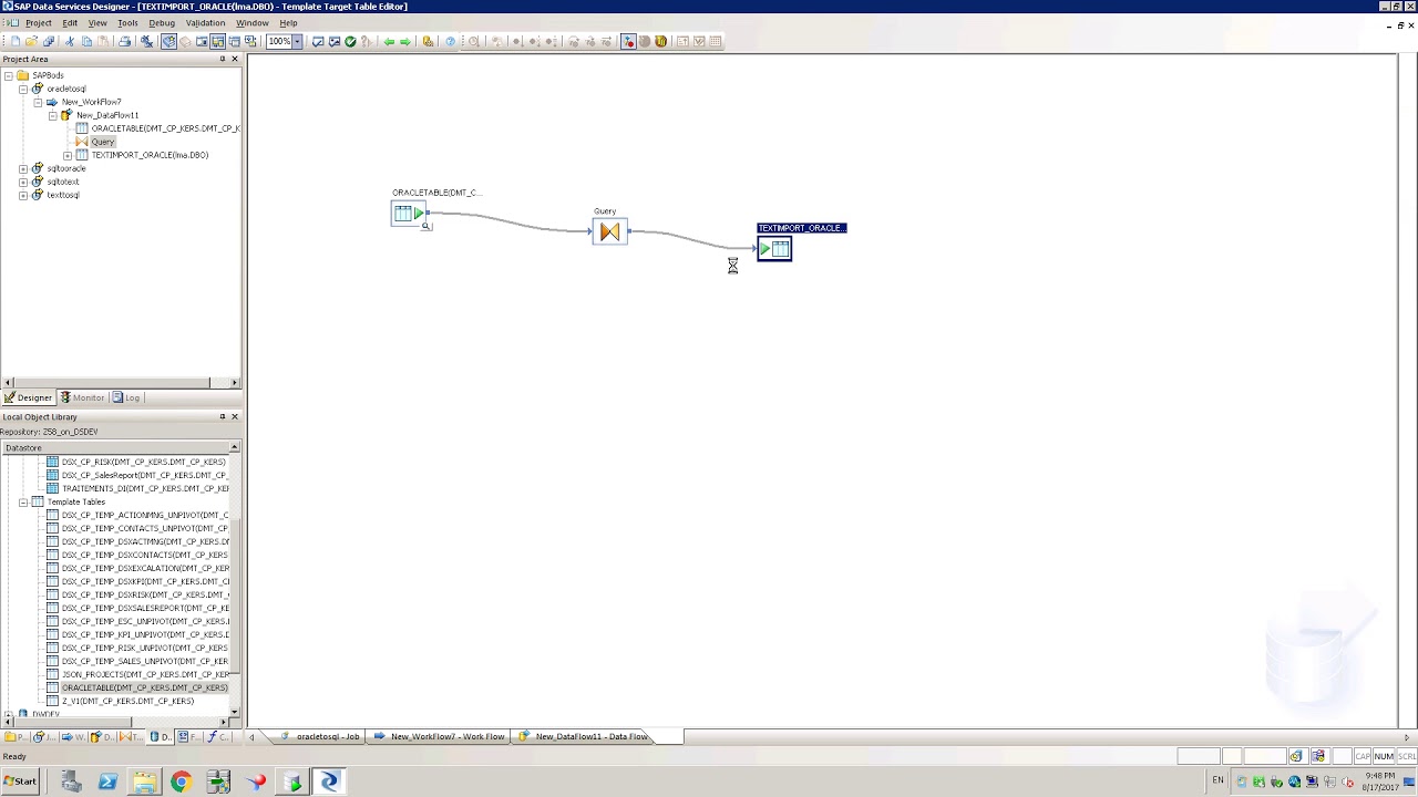 SAP BO Data Services Tutorial: Database to SQL
