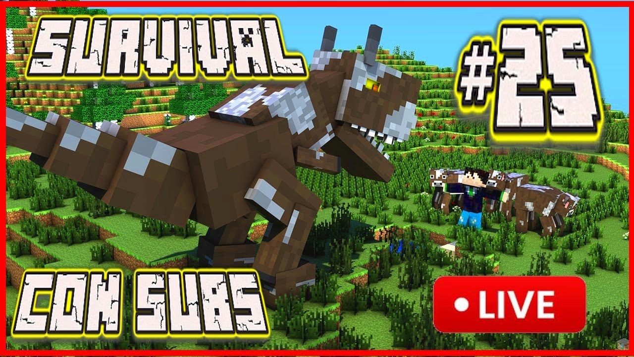 🔴 SURVIVAL con SUBS 🦖 ARK DINOCRAFT #25 ¡Necesitamos un HÉROE! ⚔️ #live #minecraftpe