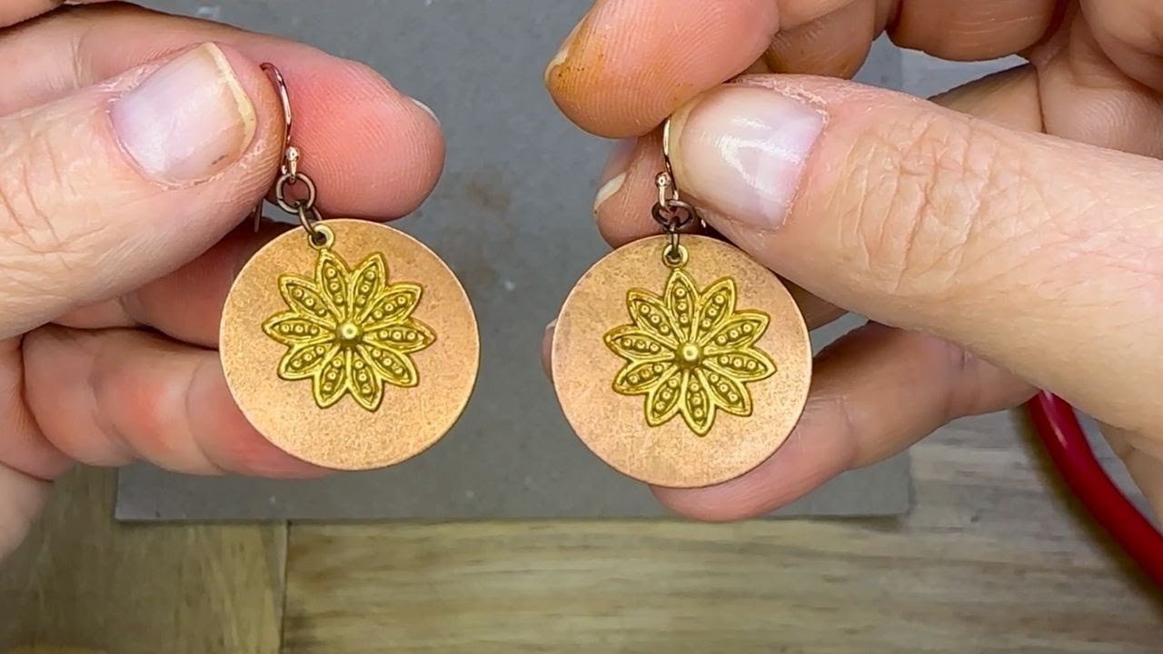 How to Make Simple Layered Earrings with Gilders Paste Wax by Deb Floros
