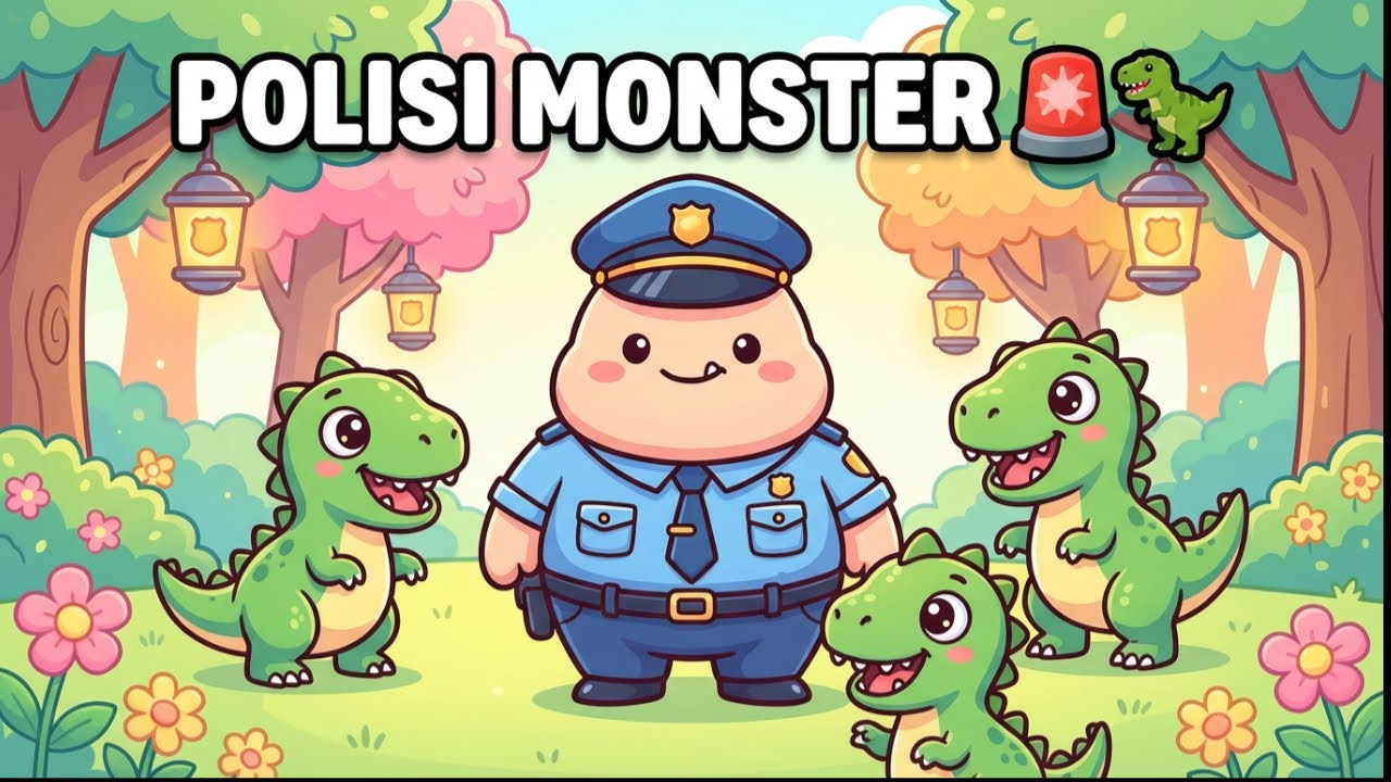 “Polisi Monster 🚨 | Monster di Taman Dino 🦖 | Lagu Anak Indonesia”