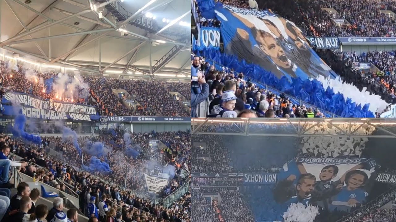 Pyro & Choreo 6.000 HSV Fans Away at Gelsenkirchen | 2.Bundesliga Schalke 04 vs Hamburger SV 2 - 2